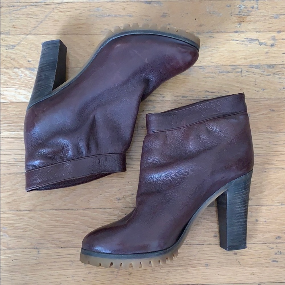 Chloe Brown Leather Ankle Boots 37.5